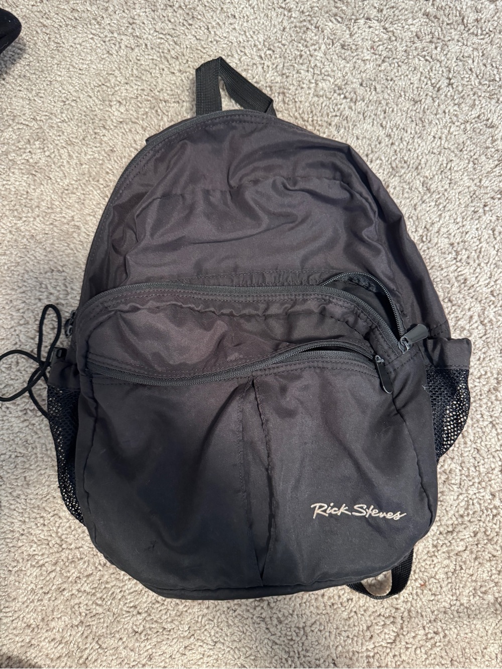 Rick Steves Europe Black Polyester Backpack 16x13 Zip Adjustable Straps